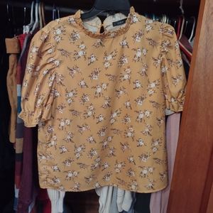 Shein Women's XL High Collar Silk like top